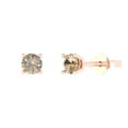 thumbnail image 2 of 0.5 Ct Round Cut Studs Yellow Moissanite 14K Rose Solid Solid Gold Everyday Dainty Earrings Push Back, 2 of 7