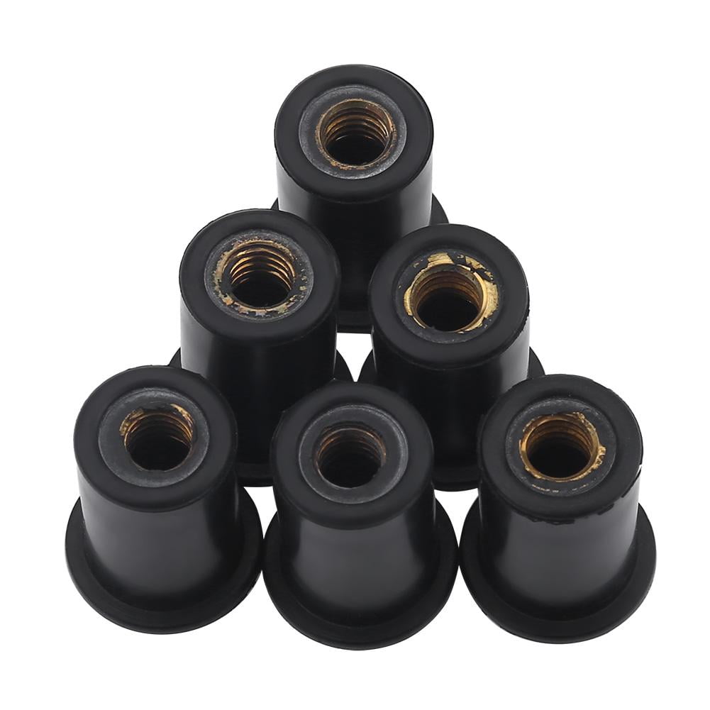 OTVIAP 6pc M6 Durable Rubber Well Nuts Windshield Bolts for Motorcycles Kayak Canoe Boats