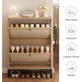 thumbnail image 4 of YYEAN Shoe Cabinet with 2 Flip Drawer Door, Freestanding Shoe Organizer, Shoe Cabinet Storage for Entryway, Shoe Storage Shoe Rack for Closet with Linen Doors Drawer in Hallway (Natural), 4 of 9
