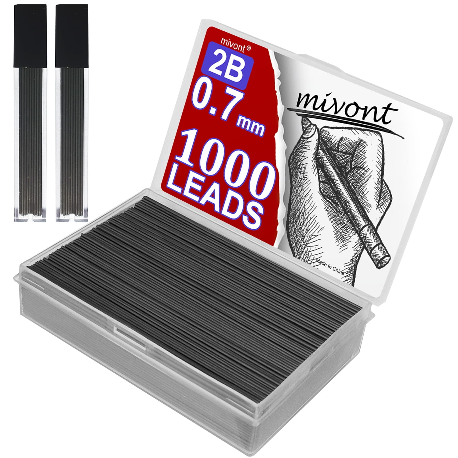 Pentel Ain Mine 0,7 Mm 2B – Packung Mit 10 Stück, C287-2B, Für Bleistifte