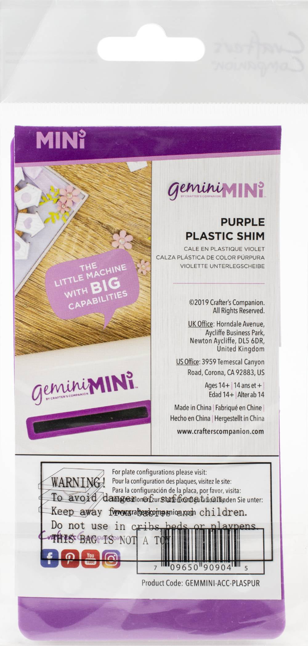 Crafter's Companion Plastic Shim Purple Gemini Mini Accessories 