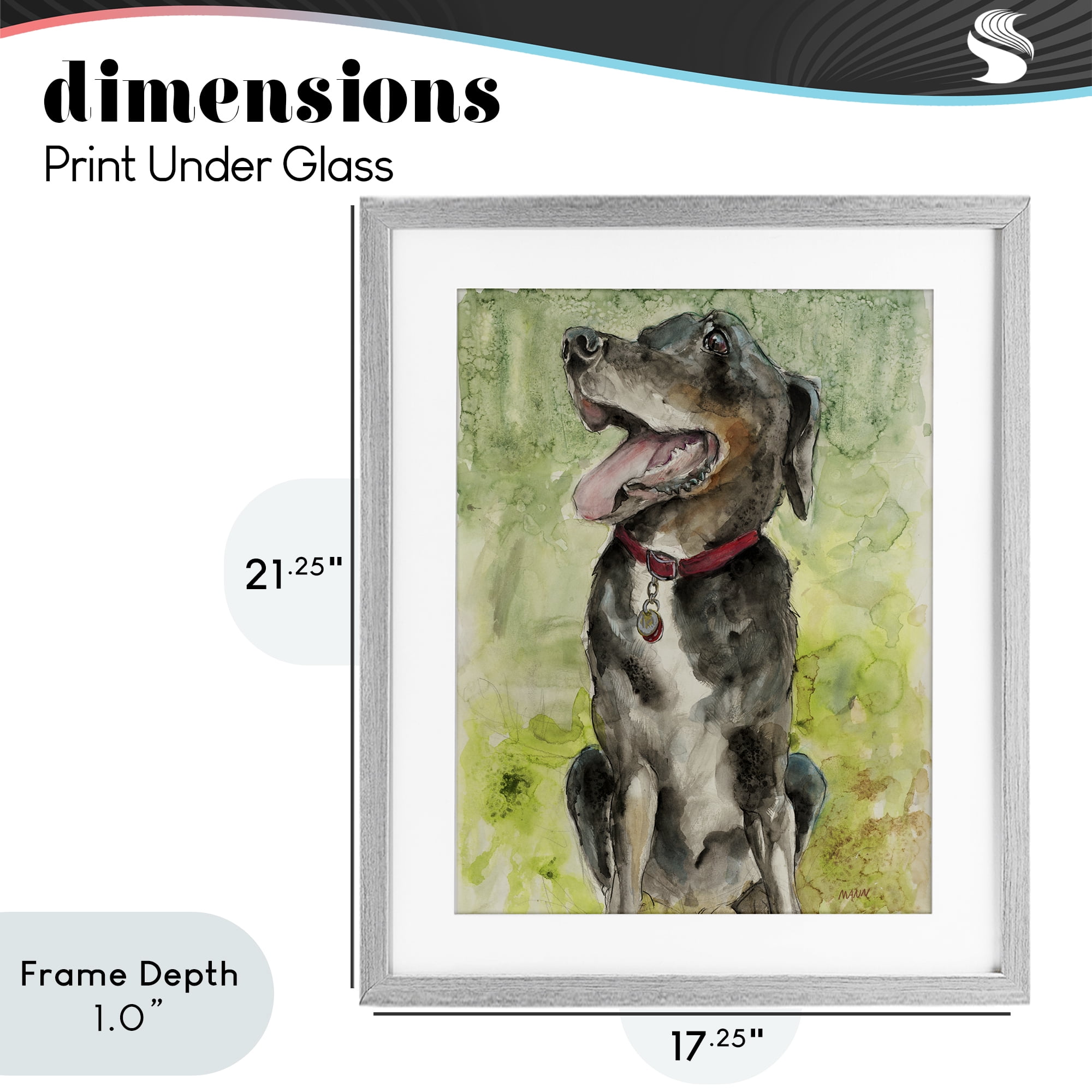 Stupell Industries A Dog's Happiness Gray Framed Print Under Glass, design by Patti Mann