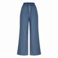thumbnail image 4 of cfhntfmh Summer Linen Pants for Women 2025 High Waist Flowy Beach Trousers Wide Leg Boho Pants Loose Palazzo Pants, 4 of 7
