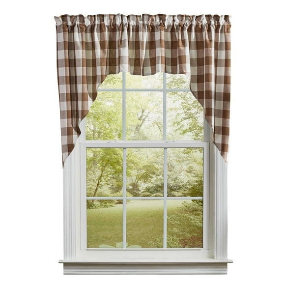Wicklow Check Brown & Cream Swags - 72"x36" - Park Designs