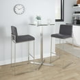 thumbnail image 2 of Fuji High Back Bar Stool Set of 3 Steel, Bar Chairs Set of 3, Stainless Steel Bar Stools, Bar Stools Set of 3 with Backs (Charcoal Fabric), 2 of 6