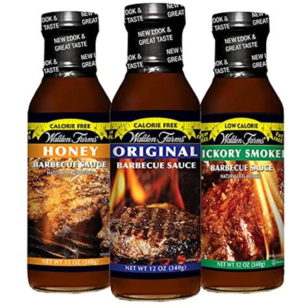 Walden Farms Calorie Free Sugar Free Carb Free Original  Hickory Smoked And Honey Barbecue Sauce (3 Bottles)