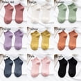 thumbnail image 2 of Breathable Spring Summer Super Thin Casual Frilly Ruffle Socks Ankle Short Women's Socks Boat Socks YELLOW, 2 of 8