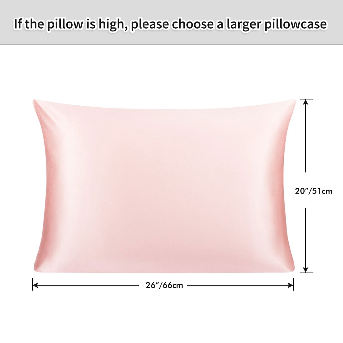 Unique Bargains Mulberry Silk Pillowcase 25 Momme 1Pc Pink Standard
