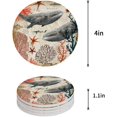 thumbnail image 1 of FMSHPON Giant Whale and Fish Starfish Coral Underwater World on Nautical Map Set of 6 Round Coaster for Drinks, Absorbent Ceramic Stone Coasters Cup Mat with Cork Base for Coffee Table Bar Decor, 1 of 6