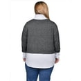 thumbnail image 3 of Plus Size Long Sleeve Cowl Neck Colorblocked Top, 3 of 3