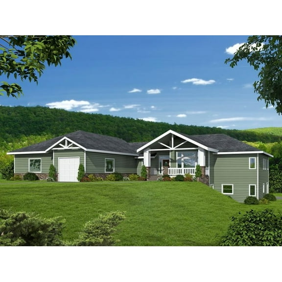 001-3619: Beach & coastal Northwest 3 Bed, 3 Bath Luxury Home Plan, 2838 Sq Ft: Full Blueprints with License to Build by Home Plan Marketplace - Lesuto