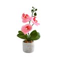 thumbnail image 1 of Cateissary Flores artificiales de orquídeas de plástico, maceta de flores artificiales, Phalaenopsis Artificial Decoración Rosa, 1 of 6