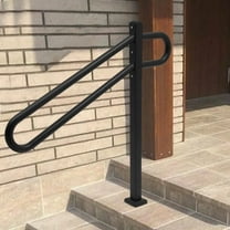 1-3 Step Stairs Handrails for Outdoor Steps Anti-slip Safety Handrails Metal Black