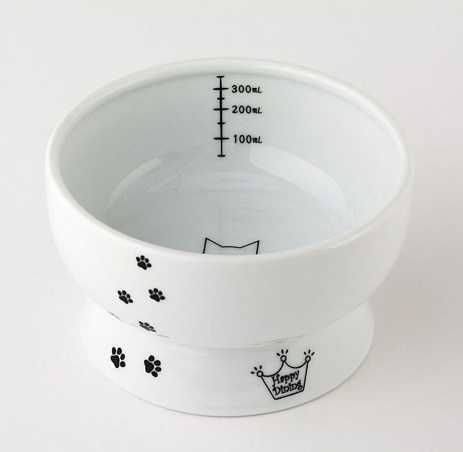 (2 pack) Necoichi Raised Cat Water Bowl, White