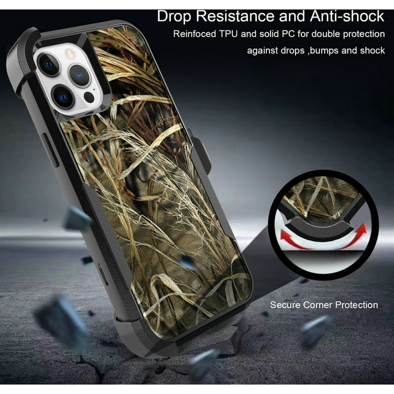 For Iphone 13 Pro Max Commando Holster Kickstand Hybrid Tough Case Cover -  Camo Grass - Walmart.Com