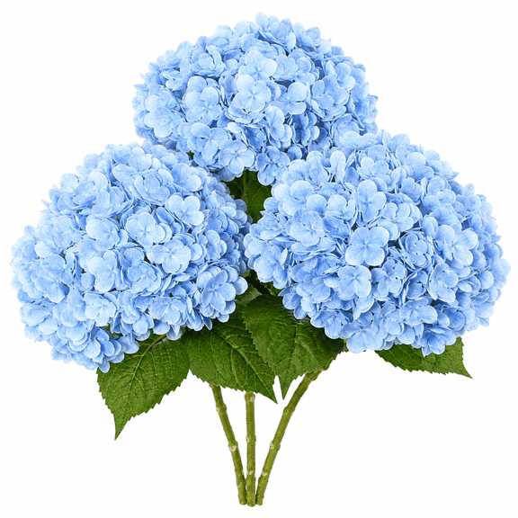 3 Pcs 21 Inch Artificial Hydrangea Flowers, Blue Real Touch Faux Hydrangeas for Vase, Wedding Bouquets, Centerpieces and Home Decor