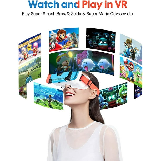 axGear Lunettes VR pour Nintendo Switch 3D Lunettes de Réalité Virtuelle  Casque Réglable Len 