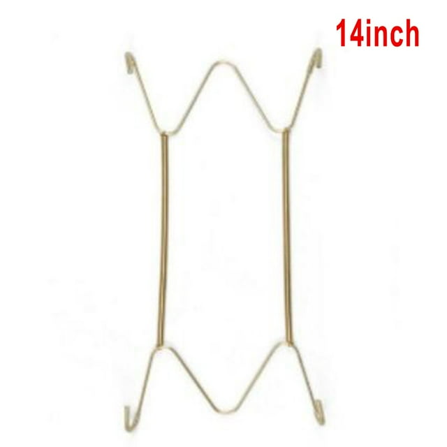 Luckyn Cintres pour Assiettes, 1 Pcs Support Mural à Ressort pour Assiettes, Cintres Invisibles en Fil Métallique, Support Mural Réglable pour Assiettes, Décoration Murale 14 Pouces, Or