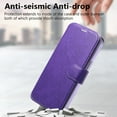 thumbnail image 2 of for iPhone 16 Plus Case with Card Holder [Camera Lens Protector Film] Plating Clear Case Business 2-in-1 Magnetic Detachable Flip PU Leather Wallet Phone Cover for iPhone 16 Plus, Purple, 2 of 11