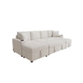thumbnail image 6 of Harper & Bright Designs Sectional Sofa with Pull Out Bed, Convertible Sofa Sleeper with Storage Ottoman, Chenille U-shaped Sectional Sofa with USB and Flip-Top Table, 109.1", Beige, 6 of 16