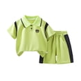 thumbnail image 3 of Kids Boys Green Polo Shirt and Shorts Set 2-Piece Summer Outfit Kids Clothing Sizes 80-140,Size 9 Months, 3 of 4