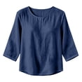 thumbnail image 5 of jjayotai Cotton Linen Tops for Women Crew Neck Loose Fit Long Sleeve Shirts Casual Fall Blouses Work Weekend Travel, 5 of 6
