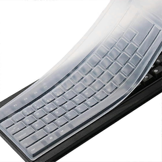 Transparent Keyboard Protector for PC, Dustproof Waterproof Silicone Cover for 104/107-Key Standard