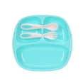 thumbnail image 2 of Visland 3-Piece/Set Kid Plate Set Toddler Plates Dinnerware Dinner Dish Set Baby Feeding Divided Plate - Baby Spoon and fork for Kids and Toddlers Teaches Child Portion Control, 2 of 7