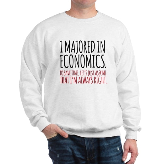 CafePress - Majored In Economics Sweatshirt - Crew Neck Sweatshirt