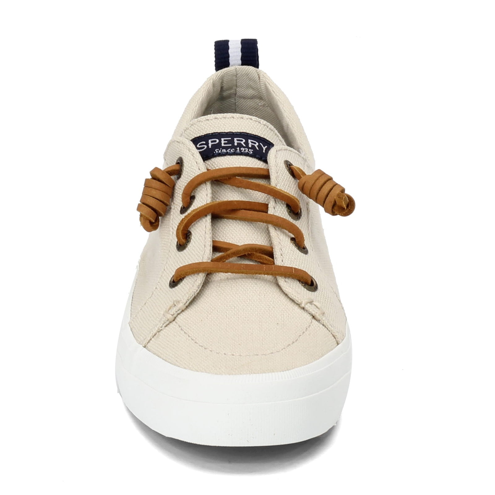 Sperry Women s Crest Vibe Linen Sneaker Oat STS98644 LINEN OAT