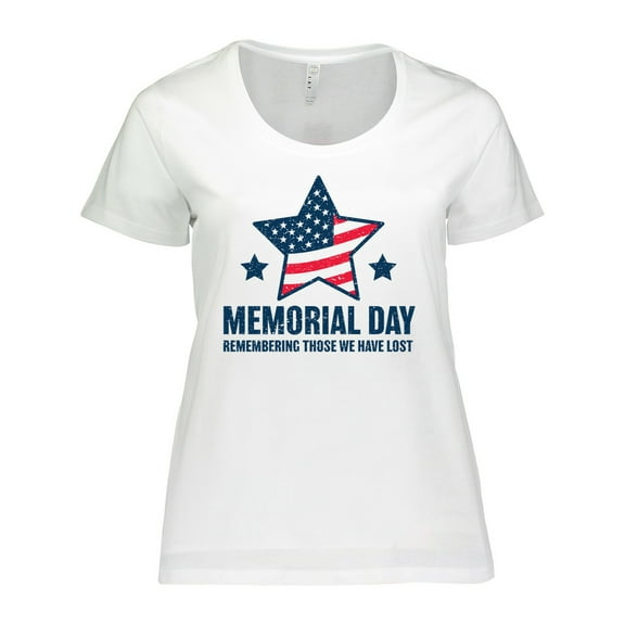 Inktastic Memorial Day Grunge Remembering Those We Have Lost Women's Plus Size T-Shirt