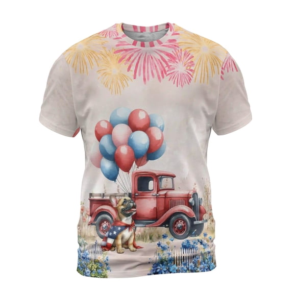 Vintage Patriotic French Bulldog 4th of July Independence Memorial Day All Over Print 3D Shirt Unisex Merch Dog Lover Gifts - 01006