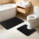 thumbnail image 4 of Juego de alfombras para inodoro con base antideslizante de látex en forma de U – Alfombra absorbente de secado rápido para baño, ducha, bañera y lavabo – Alfombra de baño lavable, 4 of 6