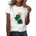 thumbnail image 1 of Blusa informal de manga corta con cuello redondo y estampado de verano a la moda para mujer Pompotops hkajfhjk468278, 1 of 6