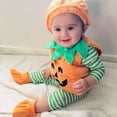 thumbnail image 3 of Baby Girl Boy Newborn Halloween Pumpkin Costume Fancy Clothes Outfit With Hat Shoes 0-6 Months, 3 of 11