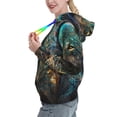 thumbnail image 2 of Fotbe Artistic Light Dot Wolf、 Pattern Womens Long Sleeve Hoodie, Pullover Hooded Sweatshirt, Kangaroo Pocket Hoodie with Eye-catching Drawstrings-X-Large, 2 of 7