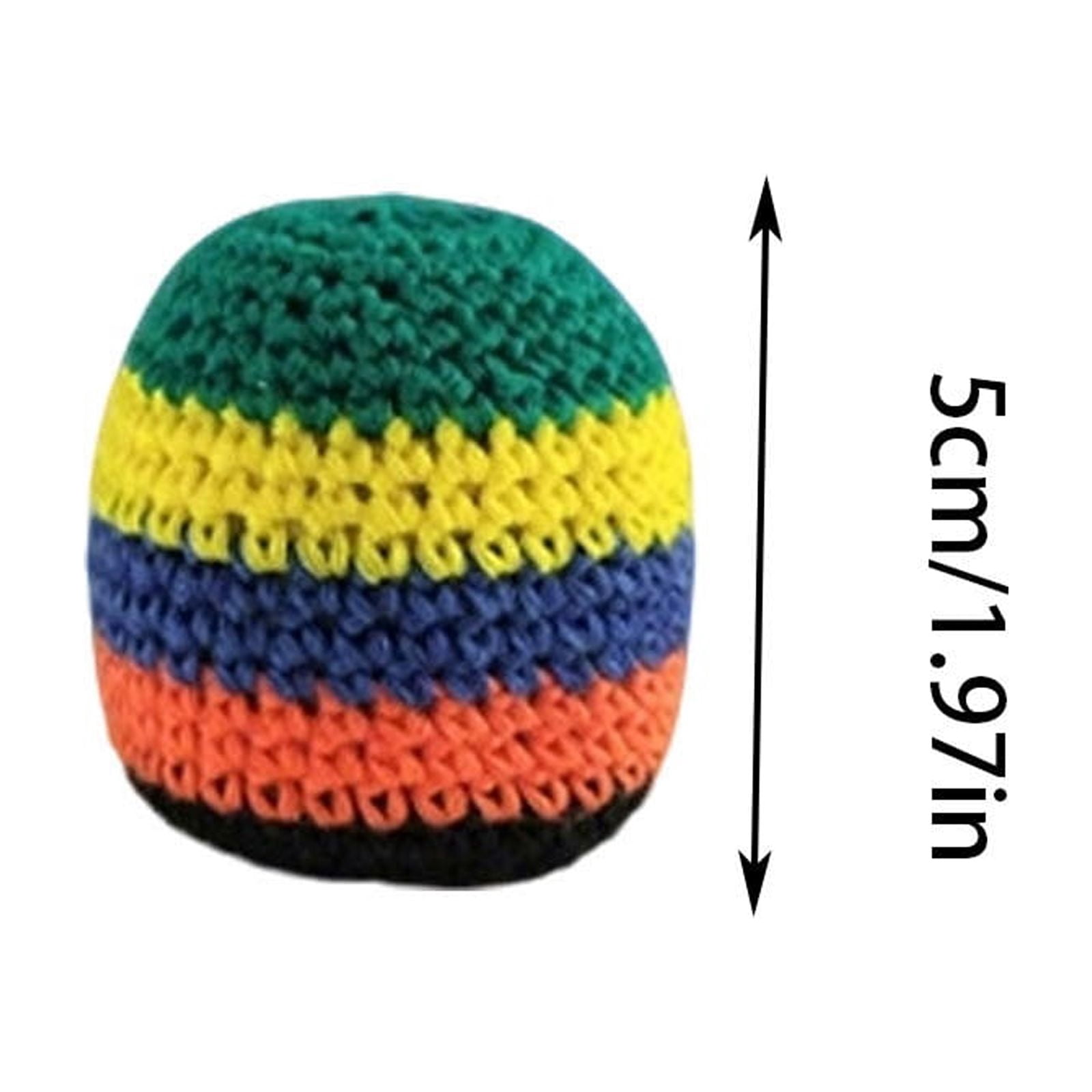 Funny Guy Mugs Footbag – Handmade in Guatemala Crochet Hacky Kick Sack Balls – Footbag Juggling Balls for Outdoor Play, Party Games & Coordination Training