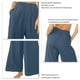 thumbnail image 5 of Pantalones de pierna ancha para mujer, elásticos, de cintura alta, holgados, de Color puro, informales, con bolsillos, para primavera y verano, 5 of 6