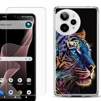 Phone Case for Cricket Icon Plus 2026, with Screen Protector, by OneToughShield - Neon Tiger