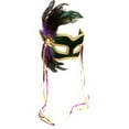thumbnail image 2 of Forum Novelties womens Deluxe Half Mask With Feathers Costume Accessory, Green, One Size US, 2 of 2