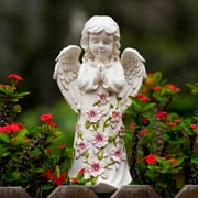 Solar Angel Garden Statue, Outdoor Angel Figurine with Light, Easter Garden Decor, Memorial Cemetery Decoration for Grave Yard Patio, Sympathy Gifts for Mom Grandma Women