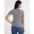 thumbnail image 2 of Free Assembly Women's Ribbed Crewneck Tee with Short Sleeves, Sizes XS-XXXL, 2 of 7