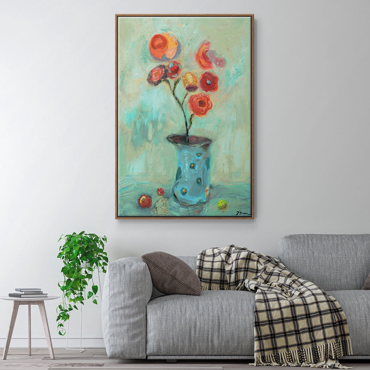 Orange Pop Framed Premium Gallery Wrapped Canvas - Ready to Hang