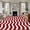 Red, variant on Round Rugs 3Ft, Brown White Round Area Rug Washable Indoor Throw Carpet, Modern Abstract Waves Water Ripple Striped Small Non Slip Circle Rug for Bedroom Living Room Home Decor Aesthetic