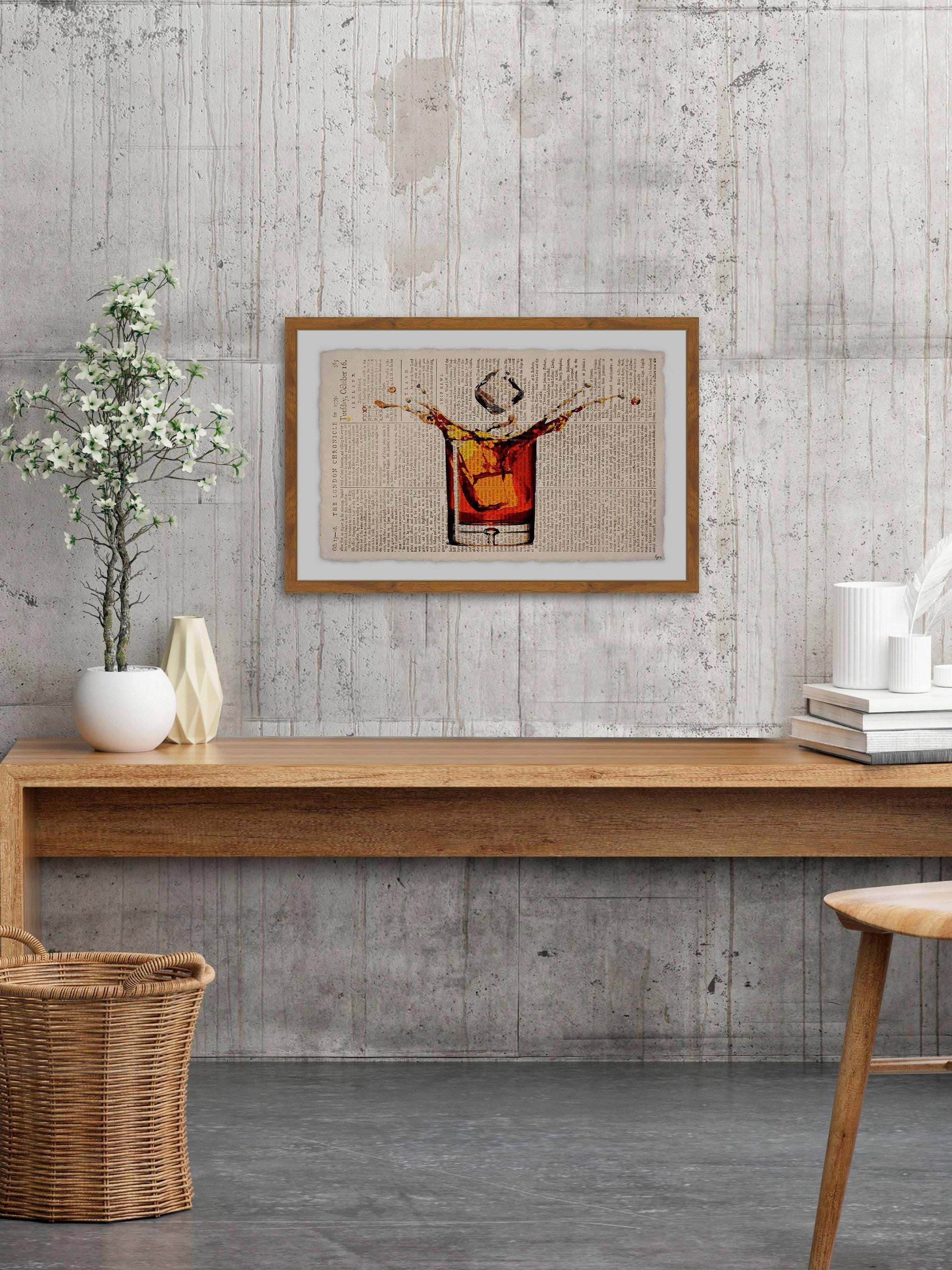 Liquor Splash Framed Painting Print