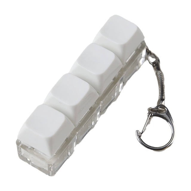 HUASHENG Bubble Base Four Button Clicky Mechanical Toy | Stim Toy Stress (Black Base Transparent Red Keycaps)