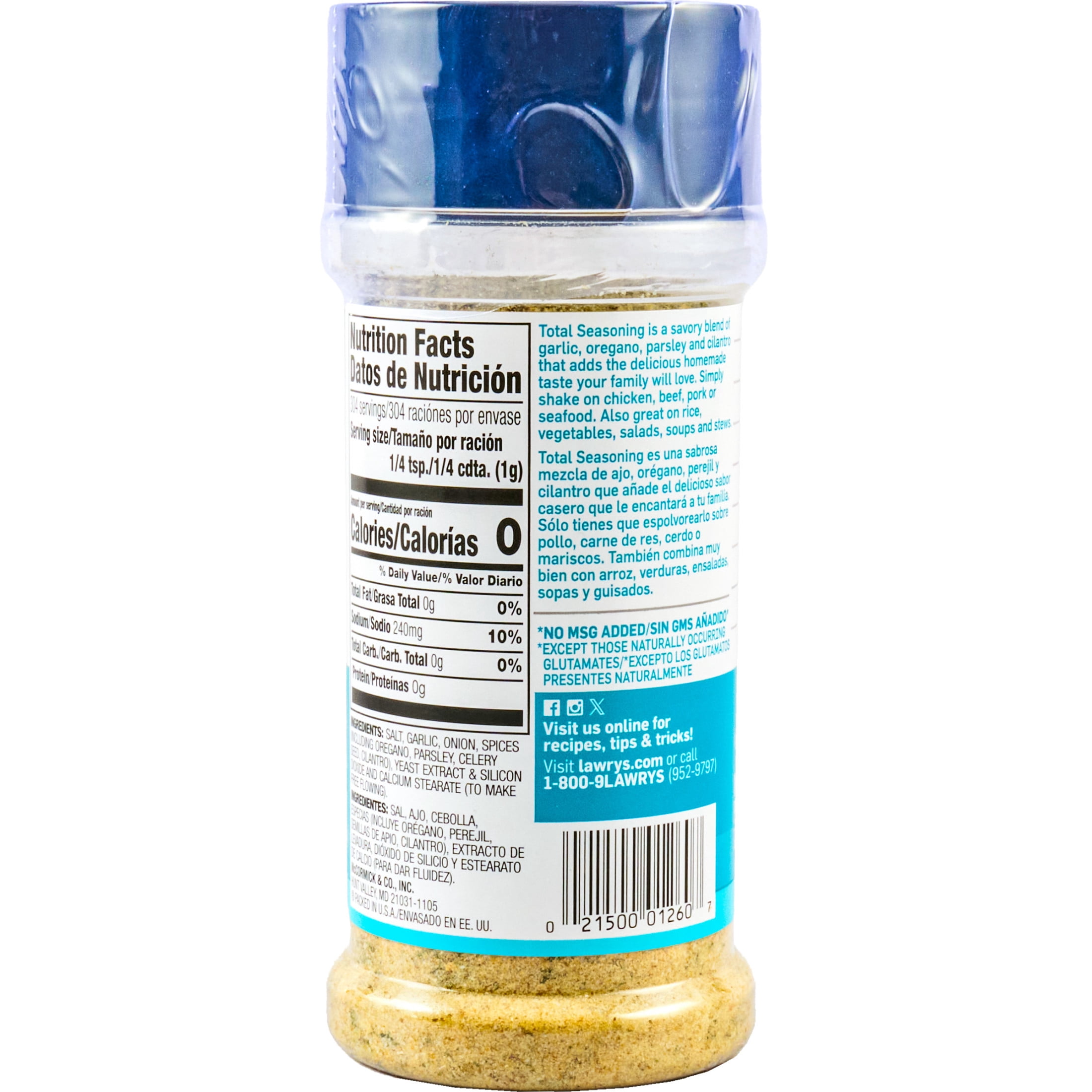 Lawry's, Total Seasoning, 10.75 oz Bottle, All-Purpose Blend