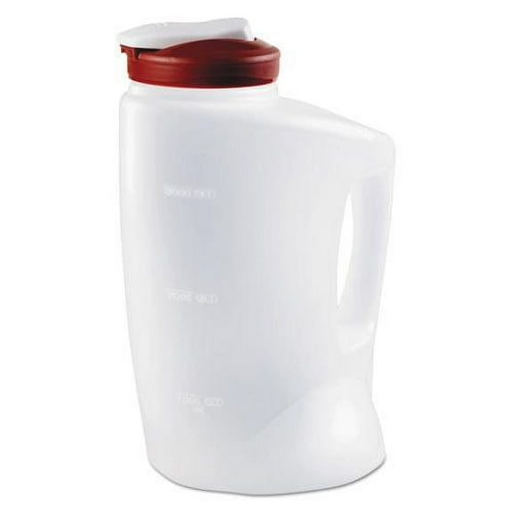 Rubbermaid, Pitcher, MixerMate 1 Gallon Drink Pitcher with Red Lid, 1 gal, convenient for portable cold storage.