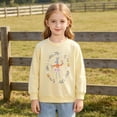 thumbnail image 4 of FRSASU Girls Cartoon Print Sweatshirt Toddler Long Sleeve Crewneck Casual Pullover Cotton Fall Winter Adorable Soft Tops Yellow-M, 4 of 9