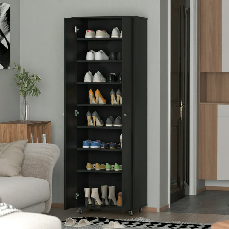 Open Wardrobe on Wheels, With Rods and Shelves,Clothes, Shoes Organizer  Rack 5056029884348